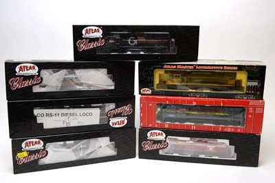 Lot 620 - Seven boxed Atlas HO-gauge trains.