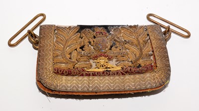 Lot 1063 - A Royal Artillery Officer's bullion wire cross belt pouch