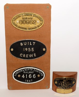 Lot 1220 - A platform buffer stop makers plates