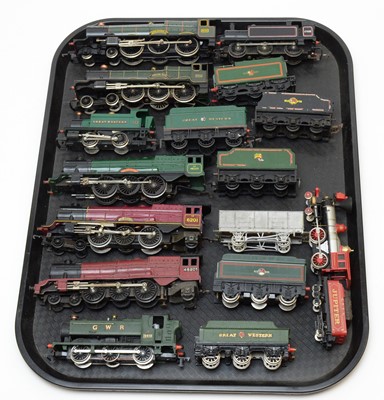 Lot 766 - Nine 00-gauge unboxed locomotives and tenders.