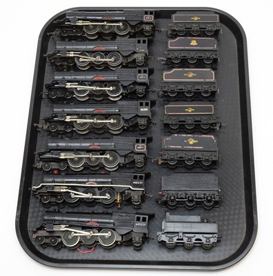 Lot 770 - Seven 00-gauge unboxed 46201 Princess Elizabeth loco and tender.