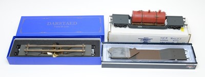 Lot 781 - Boxed Darstaed and Hattons 0-gauge railway, flatbeds/rolling stock.