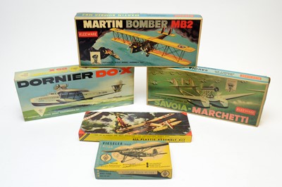 Lot 813 - Five boxed Kleeware, Hawk & Gebr. Saller model construction kits.