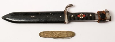 Lot 1042 - Reproduction Hitler Youth knife and pocket knife