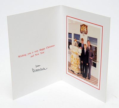Lot 1312 - HRH Prince Charles, William and Harry signed photographic Christmas card