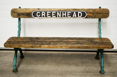 Lot 1227 - An early 20th Century railway platform bench