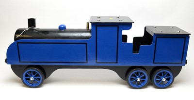 Lot 942 - A wooden scratch-built sit-on locomotive.