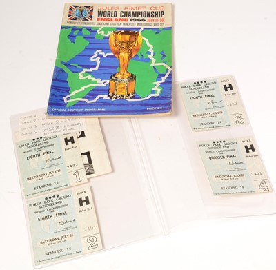 Lot 1243 - A collection of World Cup 1966 ticket stubs for games played at Roker Park