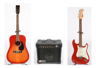 Lot 309 - Encore 'Strat'; Pathfinder amplifier; Hohner guitar