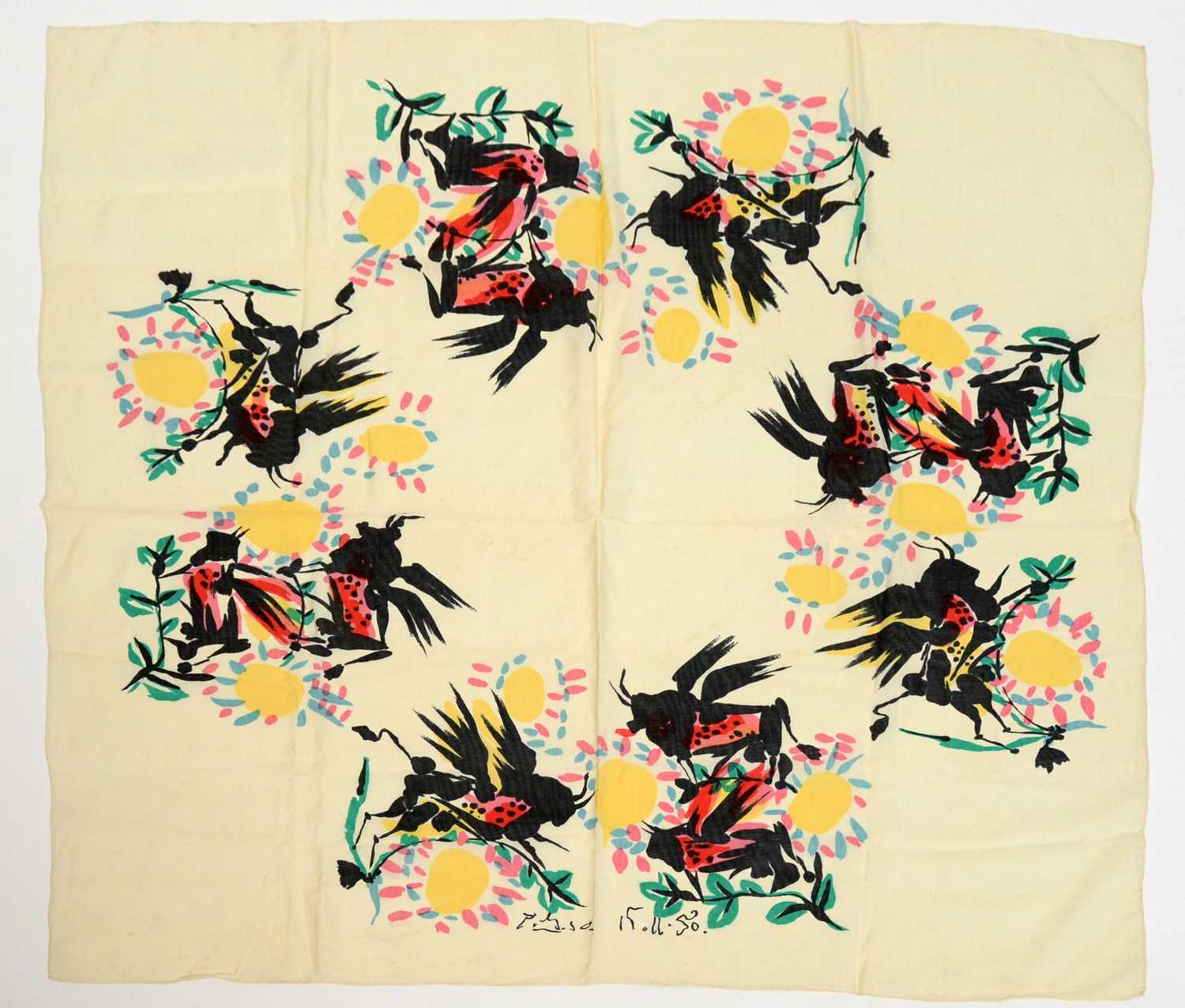 Lot 1275 - A Pablo Picasso screen-printed silk scarf.
