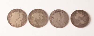 Lot 184 - Four half-crowns.