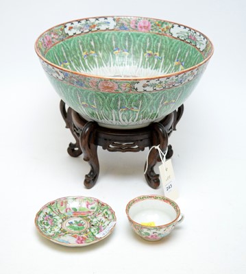 Lot 243 - Chinese famille rose bowl and a cup and saucer