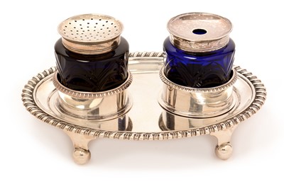 Lot 193 - A George III silver ink stand, by Thomas Watson, Newcastle