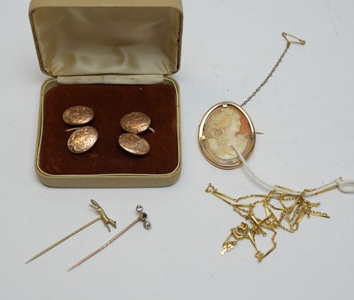 Lot 113 - Gold and rolled-gold jewellery.
