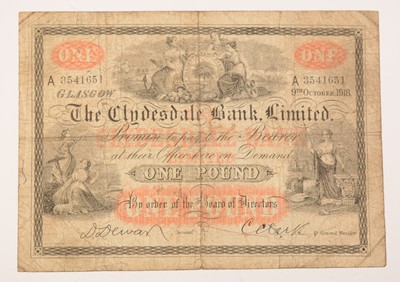 Lot 216 - The Clydesdale Bank Limited £1 bank note