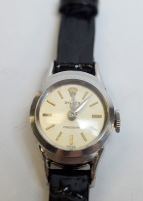 Lot 115 - A 1960s lady's Rolex Precision stainless steel cased wristwatch.