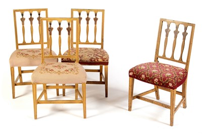 Lot 538 - Four George III salon painted salon chairs