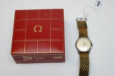Lot 169 - A gentleman's stainless-steel-cased Omega wristwatch.
