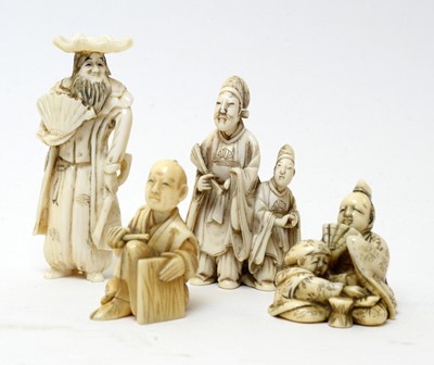 Lot 519 - Four Japanese ivory netsuke