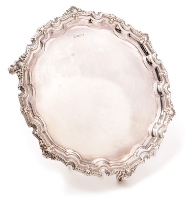 Lot 211 - An Elizabeth II silver waiter