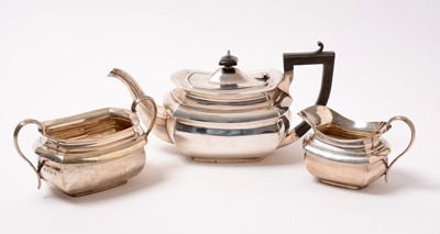 Lot 196 - A George V silver three-piece tea service.