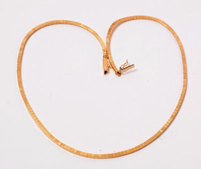Lot 201 - A yellow metal box-link neck chain.