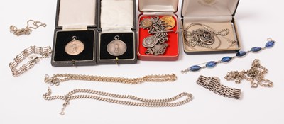 Lot 219 - Silver and white metal jewellery.