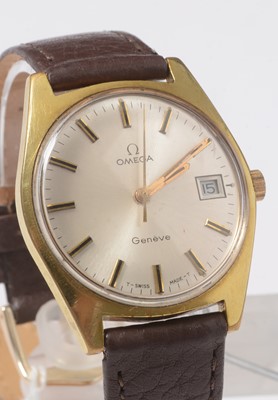 Lot 249 - A gentleman's gold-plated Omega wristwatch.