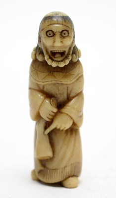 Lot 327A - A Japanese carved bone Netsuke as a Dutchman