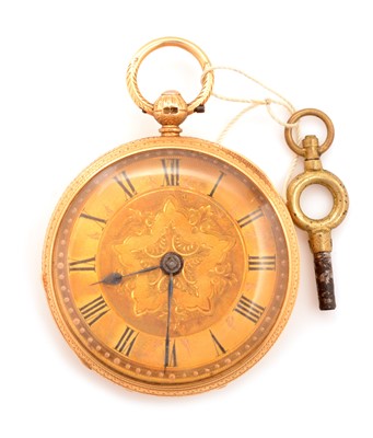 Lot 23 - A George III 18ct yellow gold open faced pocket watch