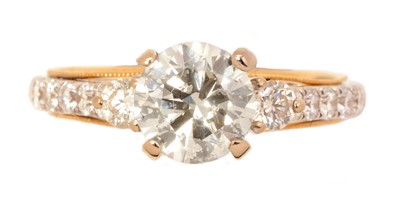 Lot 128 - Natural Fancy Grayish Brown diamond ring