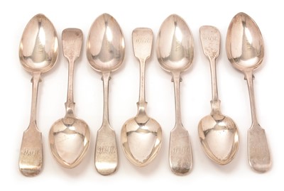 Lot 197 - Seven Victorian silver dessert spoons