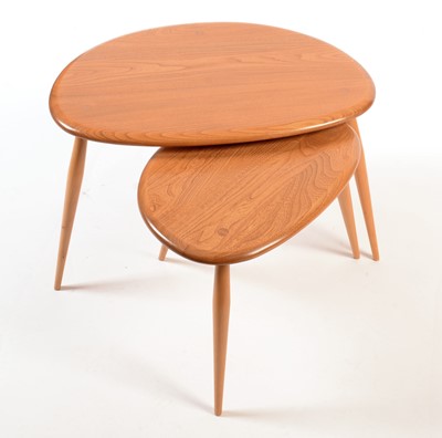 Lot 79 - Ercol: two (from a nest of three) occasional tables.