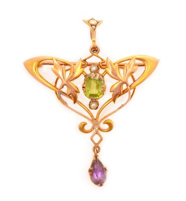 Lot 134 - An Edwardian Suffragette brooch/pendant