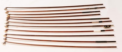 Lot 276 - 11 Violin bows for repair