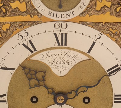 Lot 474 - An George III ebonised repeating bracket clock, by James Smith, London, verge escapement