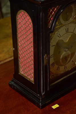 Lot 474 - An George III ebonised repeating bracket clock, by James Smith, London, verge escapement