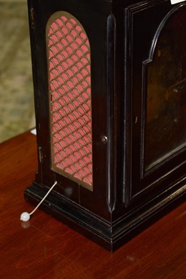 Lot 474 - An George III ebonised repeating bracket clock, by James Smith, London, verge escapement