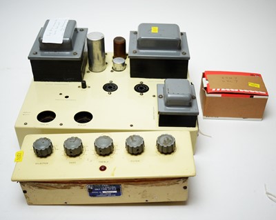 Lot 380 - A Pye PF91 mono amplifier (for restoration) and a matching PF91A pre-amplifier.