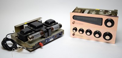 Lot 381 - A Pye Mozart 1 pre-amplifier, 1 HFS 20 power amplifier, Pye HFT 108 tuner.