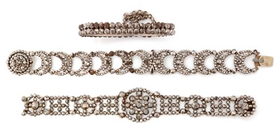 Lot 143 - Three 19th Century cut steel braclets