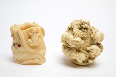 Lot 328 - Two 19th century Japanese ivory netsuke