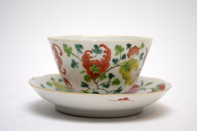 Lot 313 - Cafe au lait coffee cup and saucer, rice bowl cover and stand
