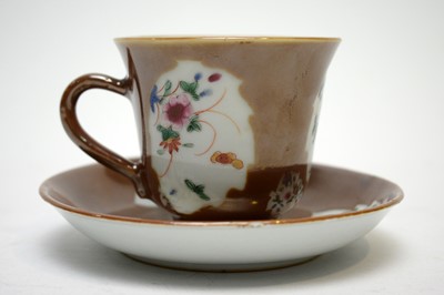 Lot 313 - Cafe au lait coffee cup and saucer, rice bowl cover and stand
