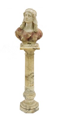 Lot 512 - Prof G. Bessi carved marble bust - Ruth