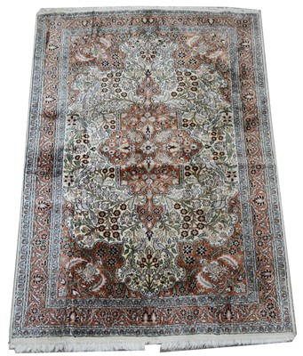 Lot 467 - A fine silk Kashan rug