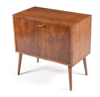 Lot 656 - A mid Century walnut record cabinet.