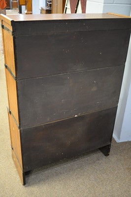 Lot 225 - The Globe-Wernicke Co. Ltd, London: a light oak three tier sectional bookcase