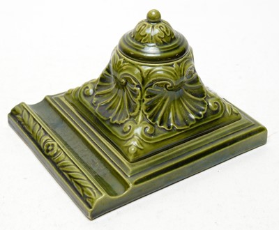 Lot 372 - A Burmantofts inkwell and cover