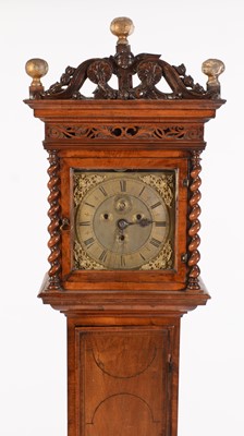 Lot 479 - William Prevost, Newcastle: A very rare late 17th Century three train walnut longcase clock.